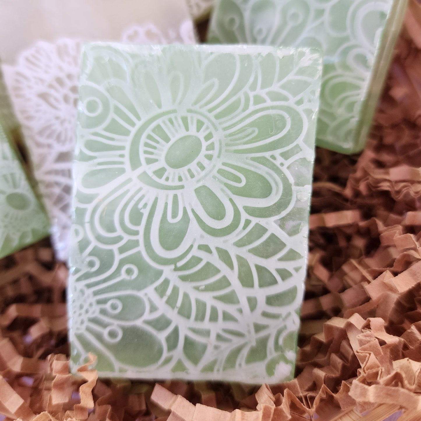 Lavender & Lace Clary Sage Aloe Soap with Goat's Milk Lace