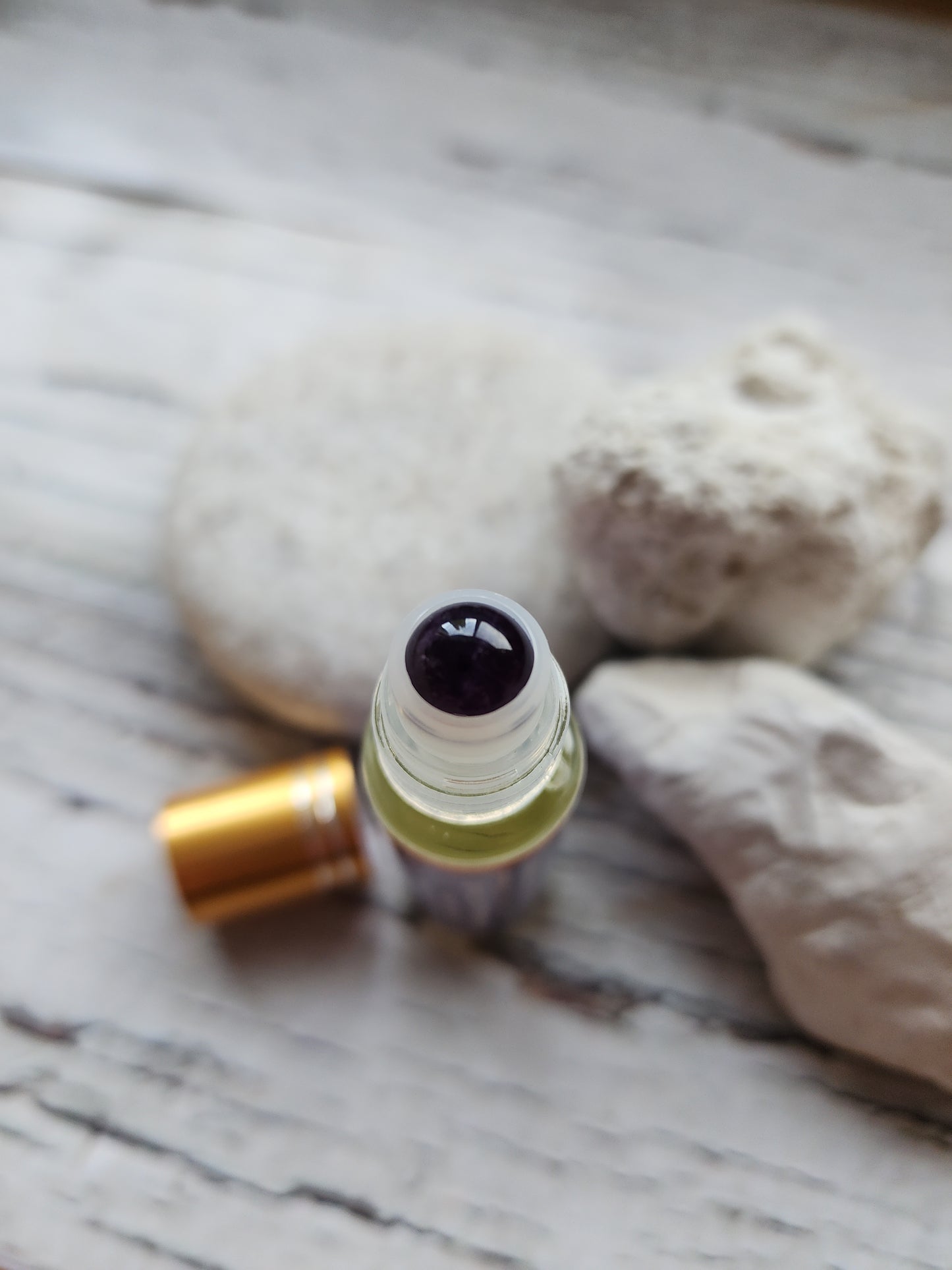 Lavender Citrus Zest Essential Oil Roller Blend with Amethyst Crystal Roller Ball