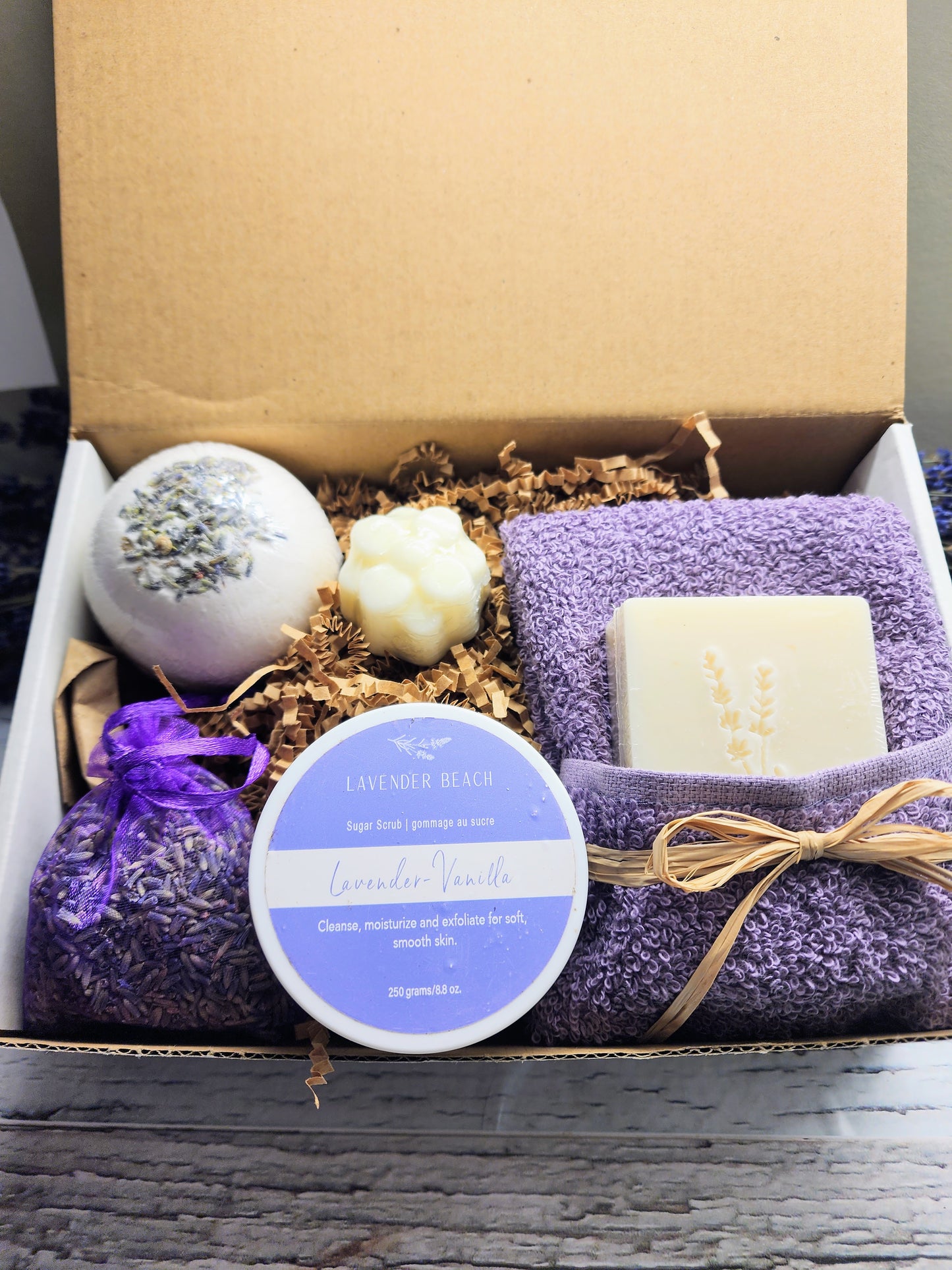 Lavender-Vanilla Bath in a Box Gift Set