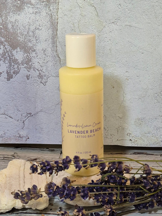 Lavender-Lemon Cream Natural Lavender Tattoo Balm | Gentle Healing Aftercare by Lavender Beach