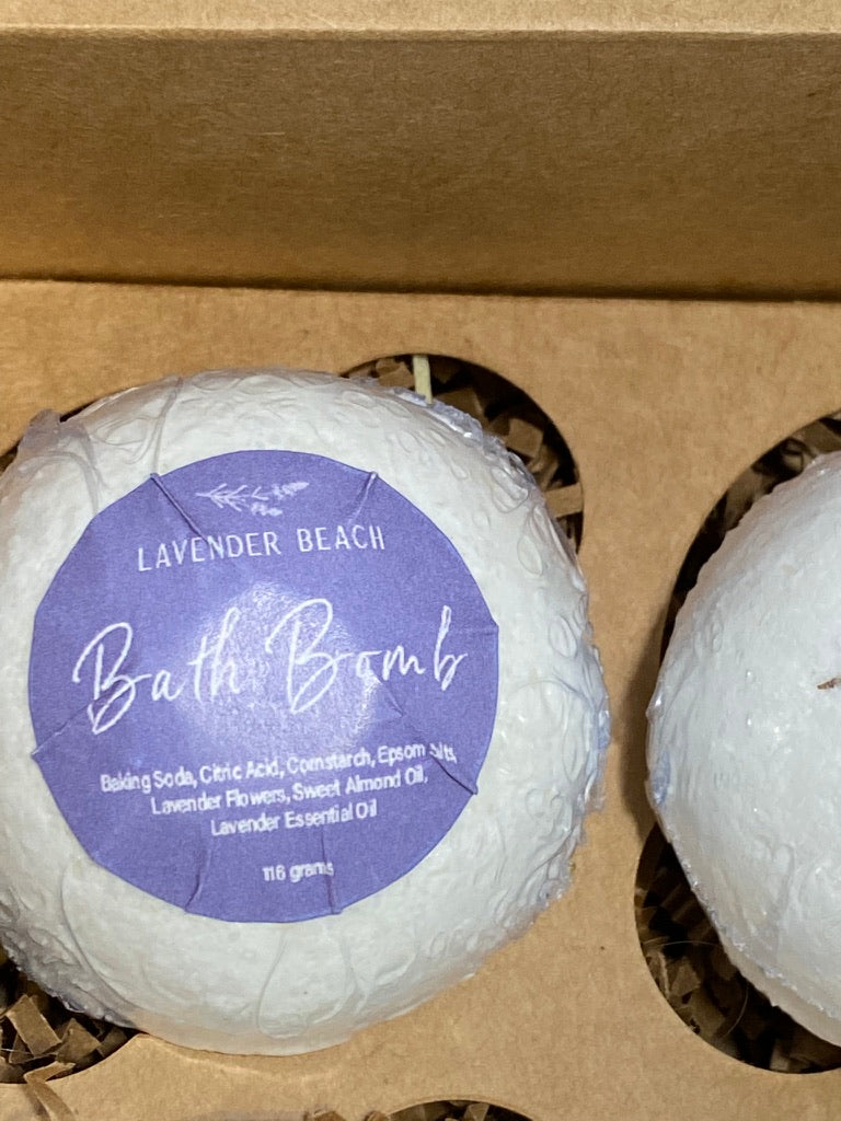 Luxurious Lavender Aromatherapy Bath Bombs - Set of 4