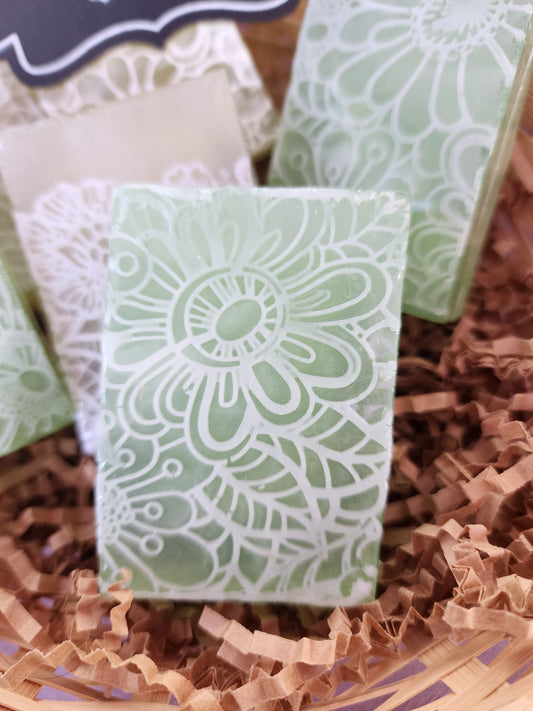Lavender & Lace Clary Sage Aloe Soap with Goat's Milk Lace