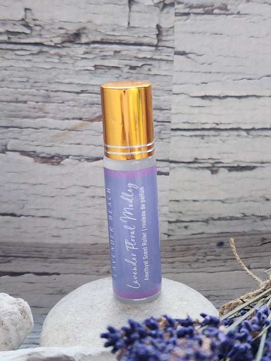 Lavender Floral Medley Essential Oil & Amethyst Crystal Roller Ball